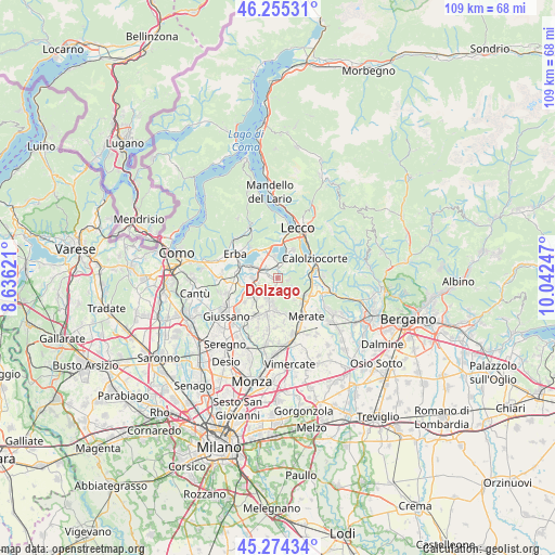 Dolzago on map