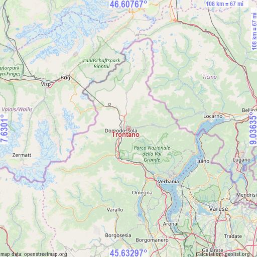 Trontano on map