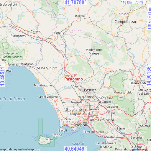 Pastorano on map