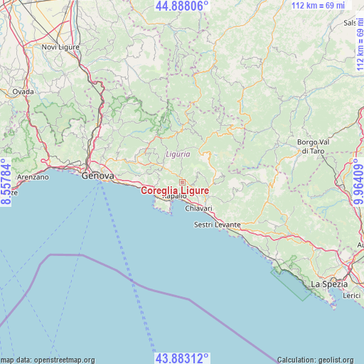 Coreglia Ligure on map