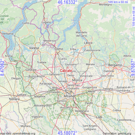 Cabiate on map