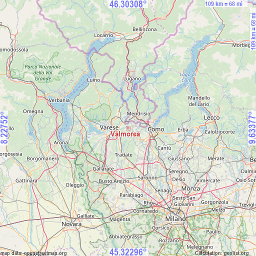 Valmorea on map