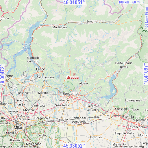 Bracca on map