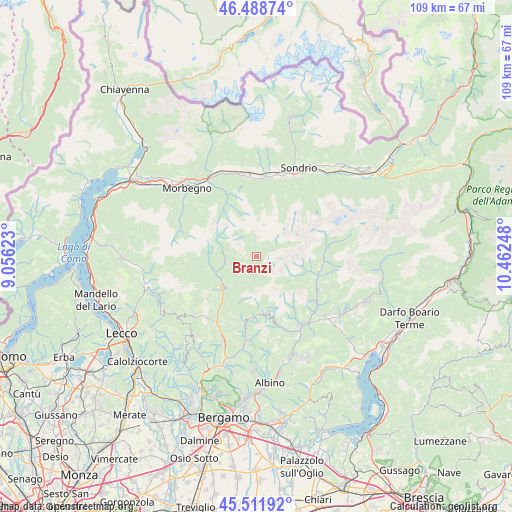 Branzi on map