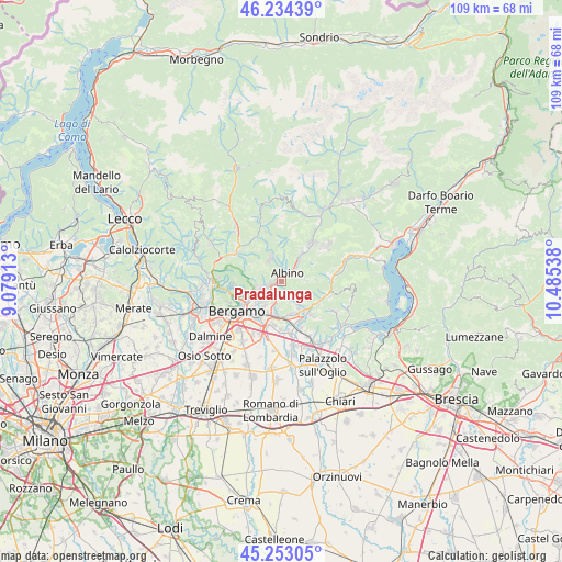 Pradalunga on map