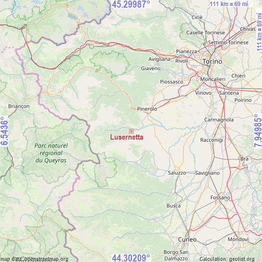 Lusernetta on map