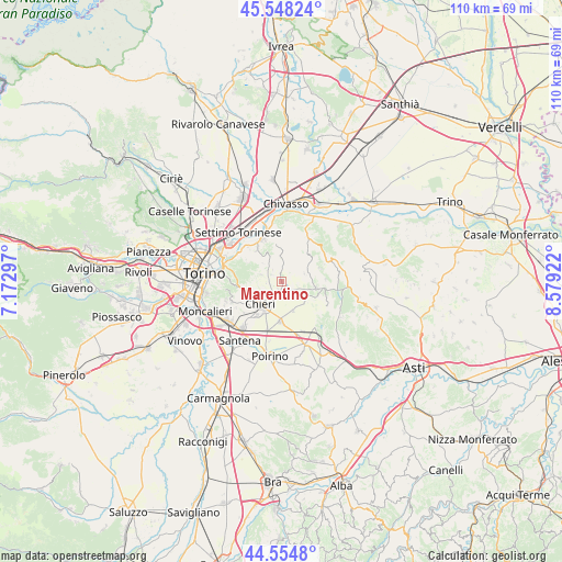 Marentino on map