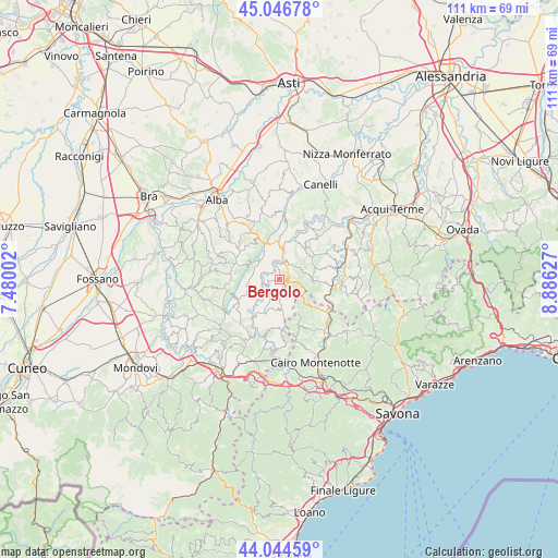 Bergolo on map