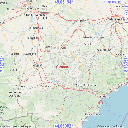 Cissone on map