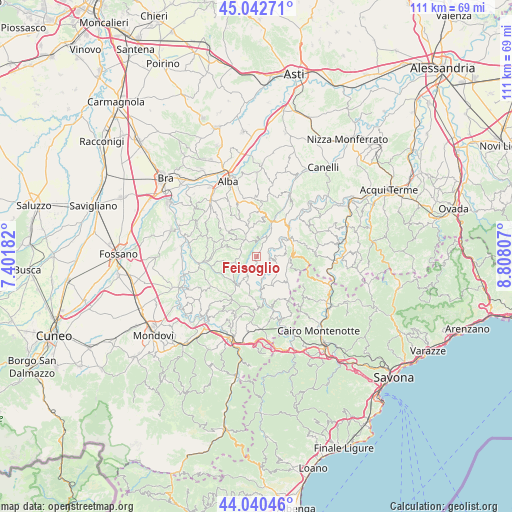 Feisoglio on map