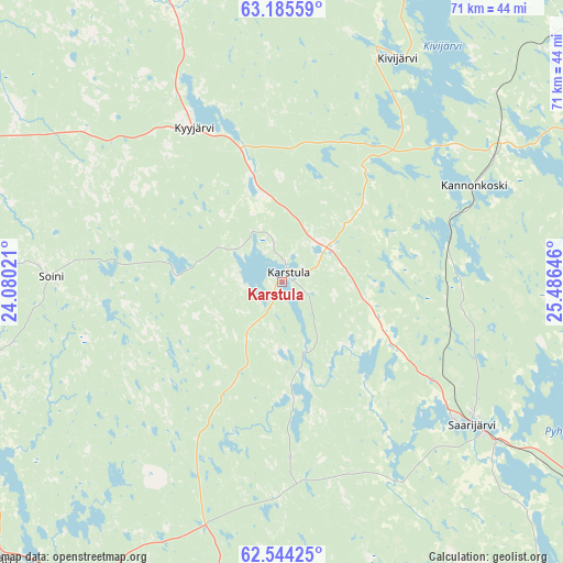 Karstula on map