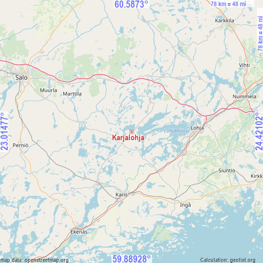 Karjalohja on map