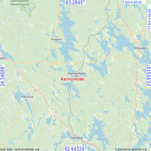 Kannonkoski on map