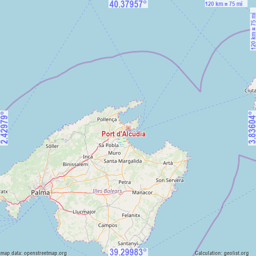 Port d'Alcúdia on map