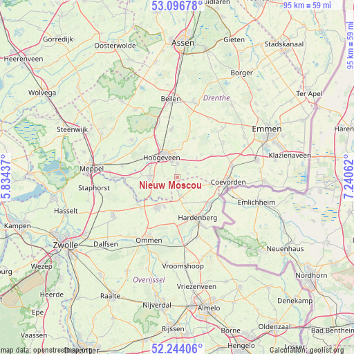 Nieuw Moscou on map