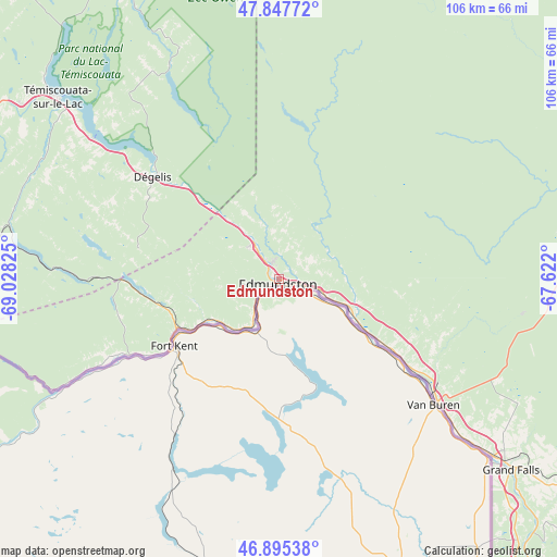 Edmundston on map