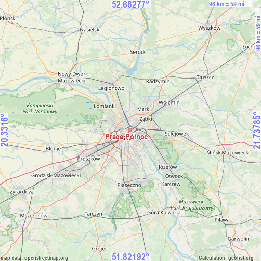 Praga Północ on map