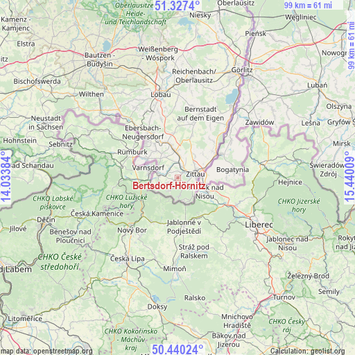Bertsdorf-Hörnitz on map