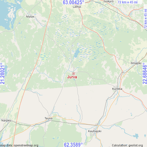 Jurva on map