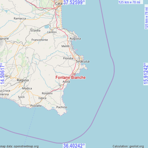 Fontane Bianche on map