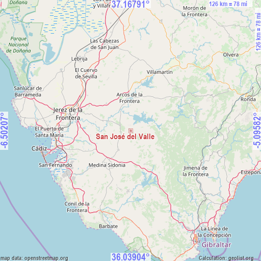 San José del Valle on map