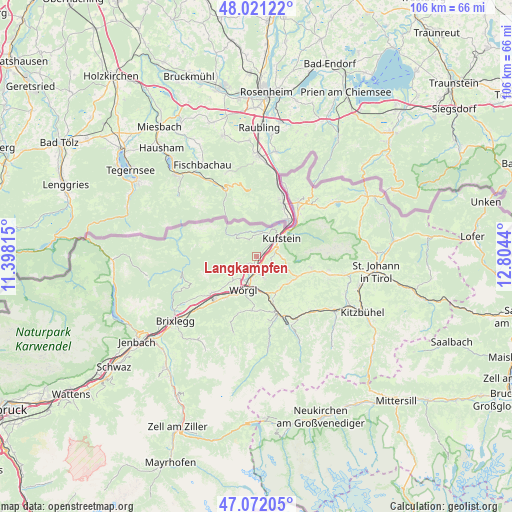 Langkampfen on map