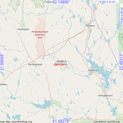 Jämijärvi on map