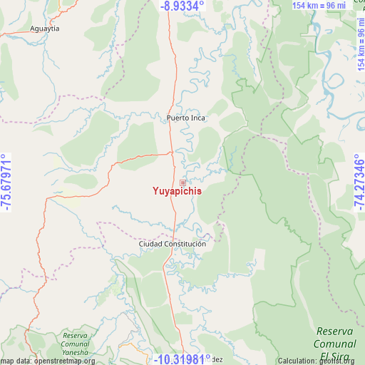 Yuyapichis on map