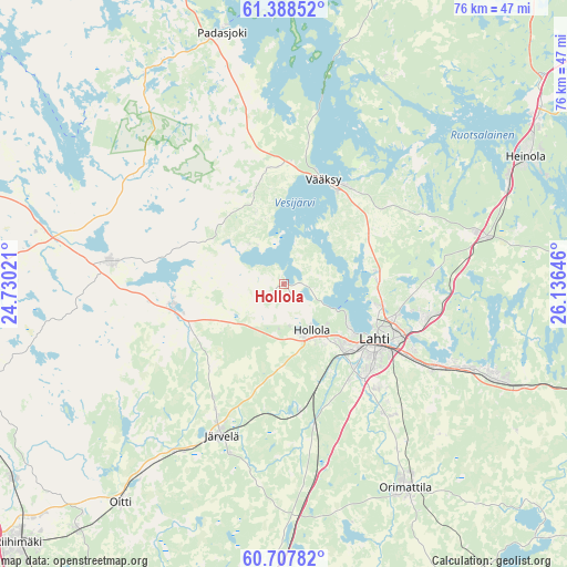 Hollola on map