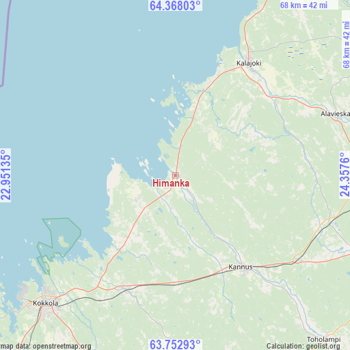 Himanka on map