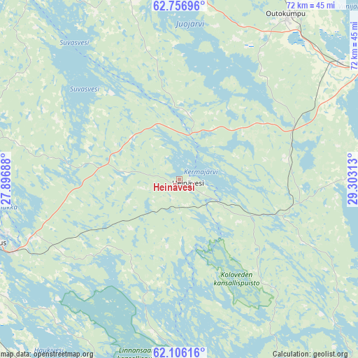 Heinävesi on map