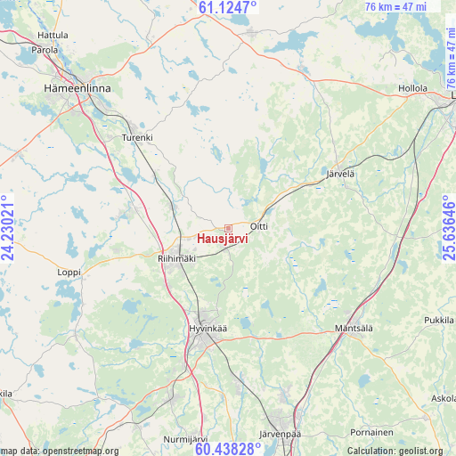 Hausjärvi on map