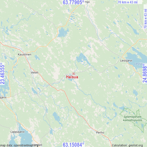 Halsua on map