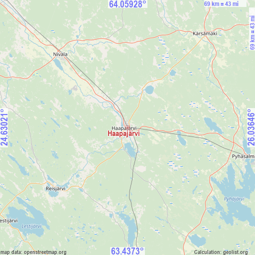 Haapajärvi on map