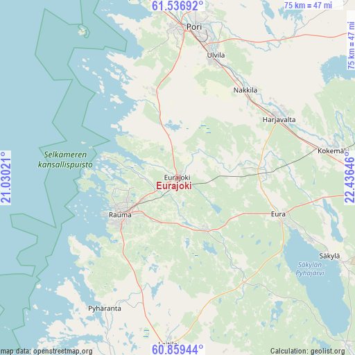 Eurajoki on map