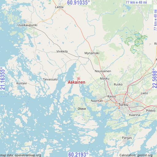 Askainen on map