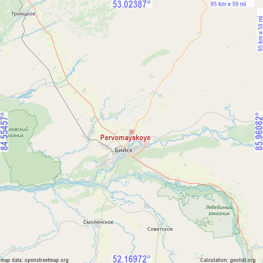 Pervomayskoye on map