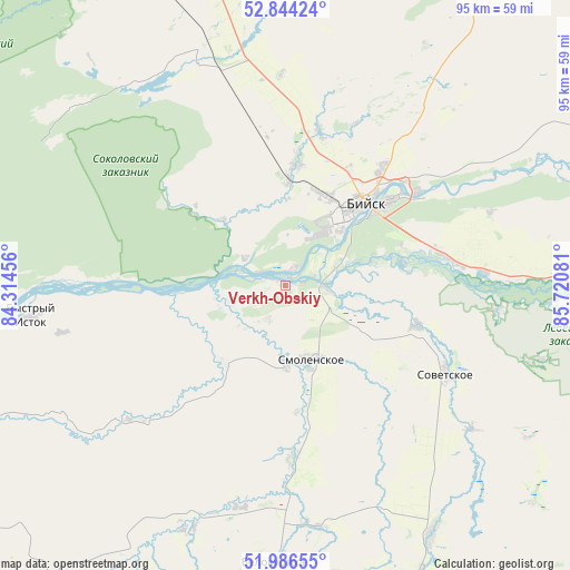 Verkh-Obskiy on map