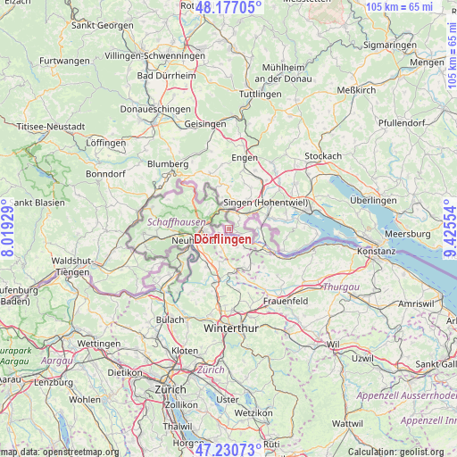 Dörflingen on map