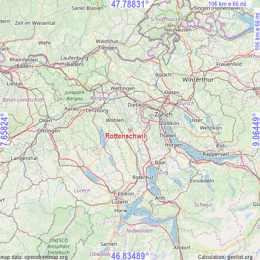 Rottenschwil on map