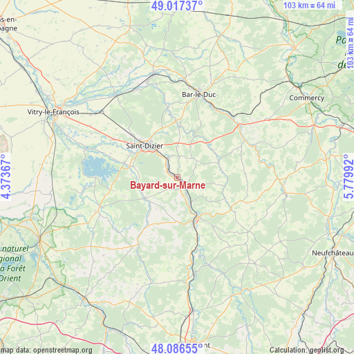 Bayard-sur-Marne on map