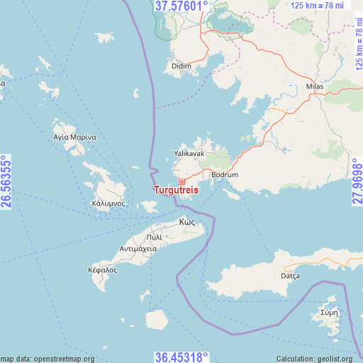 Turgutreis on map