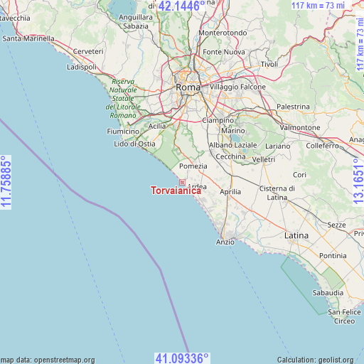 Torvaianica on map