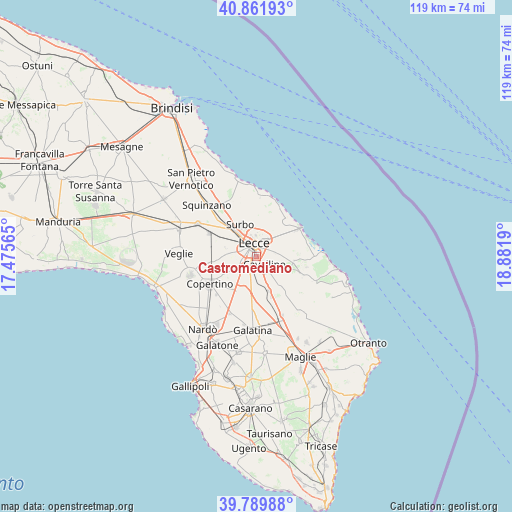 Castromediano on map