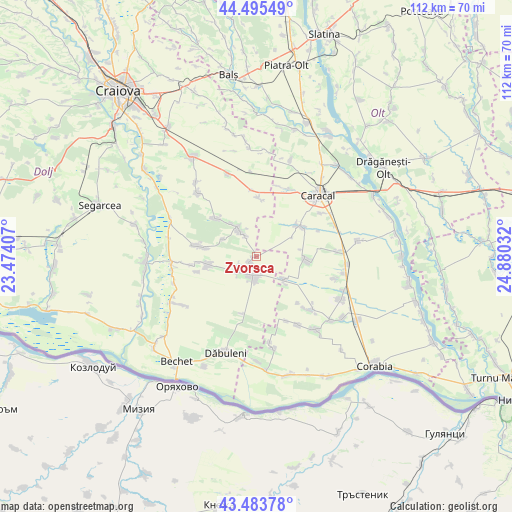 Zvorsca on map