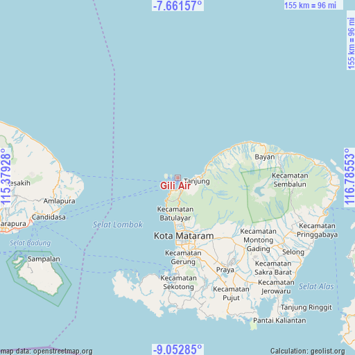 Gili Air on map