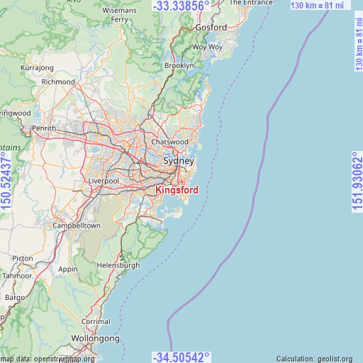 Kingsford on map