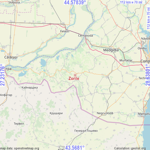 Zorile on map