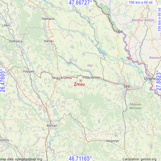 Zmeu on map