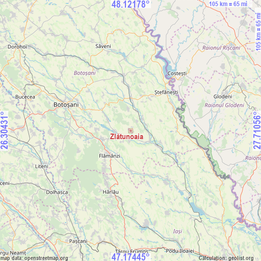 Zlătunoaia on map